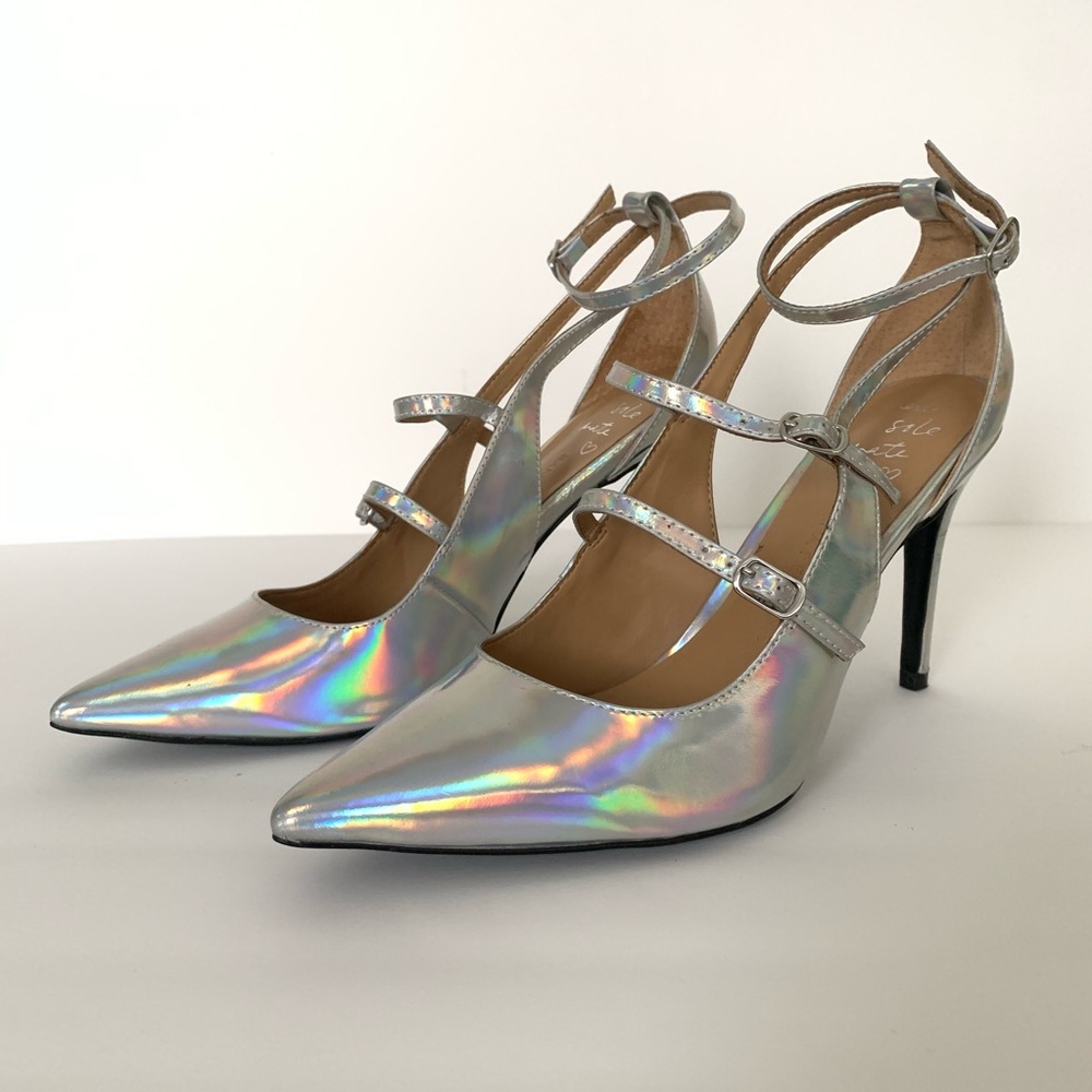 Banana Republic Iridescent Strappy Heels NWOT